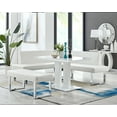 thumbnail image 6 of Amanda White Corner Sofa Feux Leather Stainless Steel Legs, 6 of 9