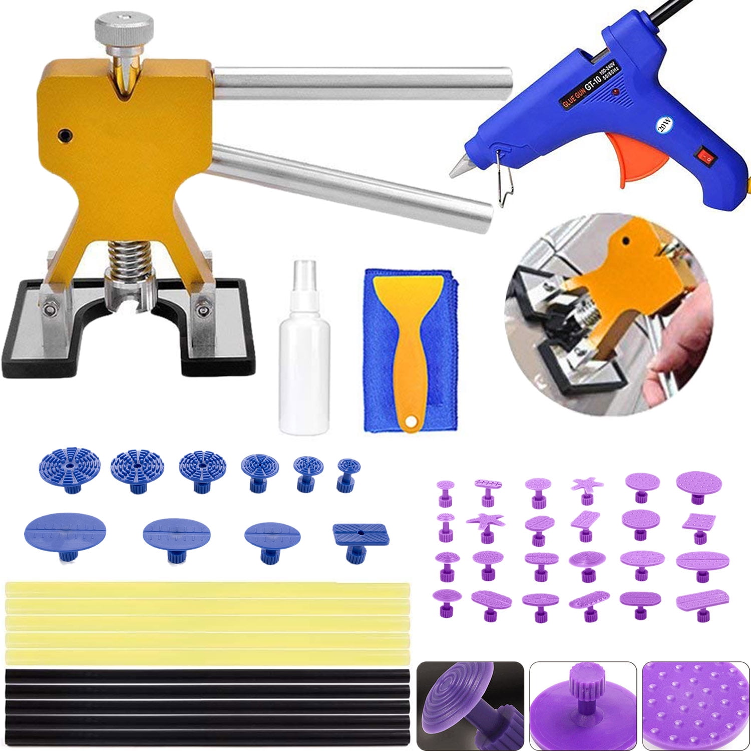 Paintless Dent Repair Tools Kit Gold Dent Lifter with Dent Removal