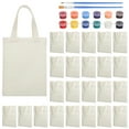 thumbnail image 2 of 24 Pcs Mini Blank Canvas Tote Bags for DIY,Reusable Handbags for Little Ones,Grocery Bags with 12-color Acrylic Paint Set,Small Sack Goody Bags for Arts & Crafts, 2 of 6