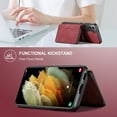 thumbnail image 5 of For Samsung Galaxy S21 Case, Detachable 2 in 1 PU Leather Zipper Wallet Case for Women Men with RFID Blocking Removable Card Holder Slot Magnetic Closure Shockproof Protective Phone Cover,Red, 5 of 12