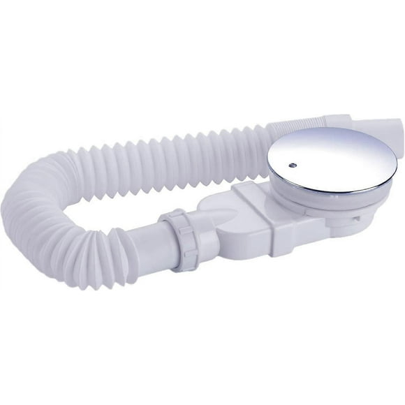 Extra flat shower drain 90 mm - Drain hole kit for shower tray, shower siphon with odor trap, hair sieve, flexible hose