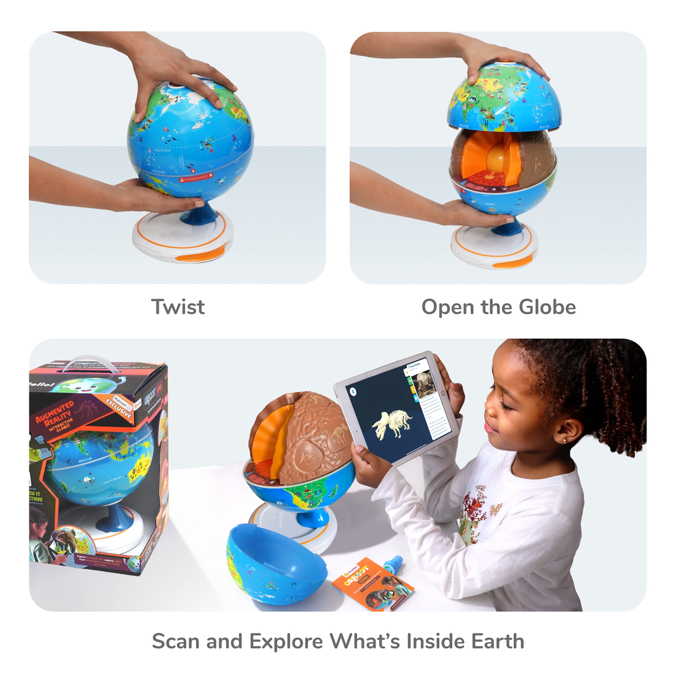 PlayShifu Orboot Core Interactive Earth Science Globe with AR App, STEM Learning Toy, Ages 4-12, Play with Purpose