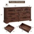 thumbnail image 6 of ACCOHOHO 7 Drawer Dresser for Bedroom, Farmhouse Rustic Wood Dresser Chest of Wide Drawers for Living Room, Brown, 6 of 6