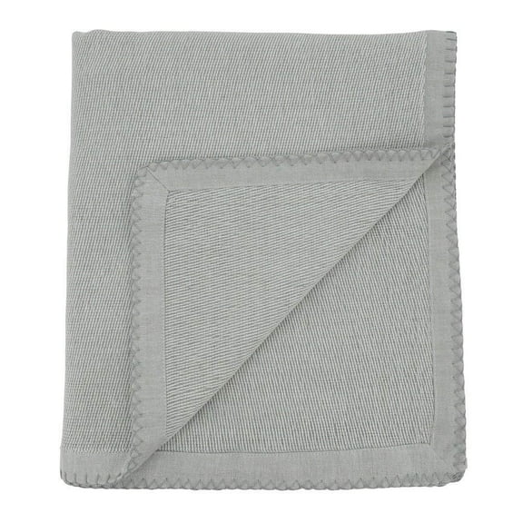 Fennco Styles Luxury Cotton Knit Whipstitch 50 x 60 Inch Throw