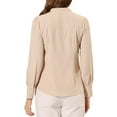 thumbnail image 3 of CAMISAS DE MANGA LARGA CON CUELLO ALTO Y BOTONES PARA MUJER INSPIRAR CHIC S BEIGE, 3 of 7