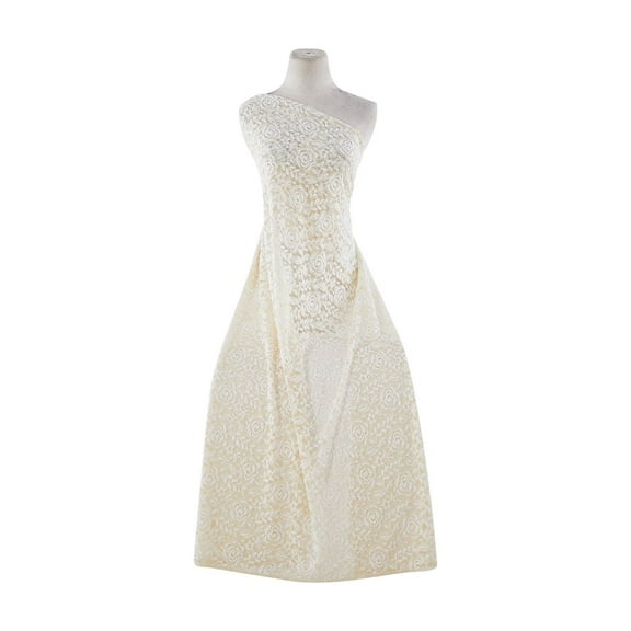 Zelouf Floral Lace  , Sewing, DIY, Crafts Fabric by the Yard, Ivory/natural, 3 Yard