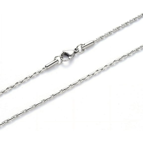 Non-Tarnish 304 Stainless Steel Boston Link Chain Necklace with Lobster Claw Clasp Stainless Steel color 19.68 inch(50cm)x0.6mm