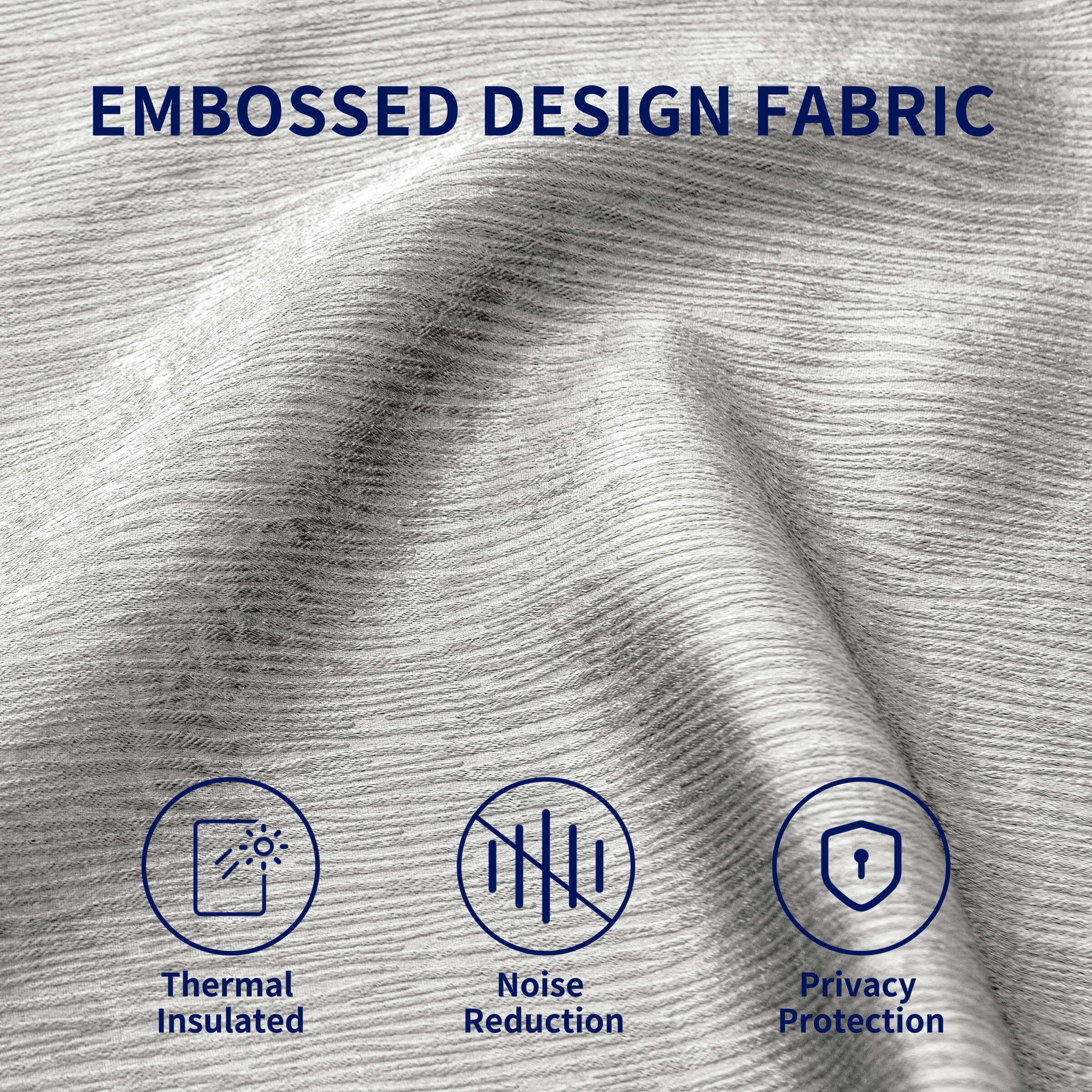 Subrtex Blackout Curtains 2 Panels Room Darkening Grommet Curtain Drapes, Greyish White, 53"x63"