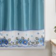 thumbnail image 3 of Butterflies with Flower Embroidered 3-Piece Kitchen Curtain Tiers & Swag Set, Turqoise color, 58x36 & 28x36 inches for daily life and holiday, 3 of 3