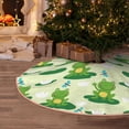 thumbnail image 5 of Daiia Cute Frog1 Drawing Merry Christmas Tree Skirt , Xmas Large Lace-up Tree Skirt, Santa Snowflakes Rustic Home Decorations New Year Party Farmhouse Decor-48", 5 of 6