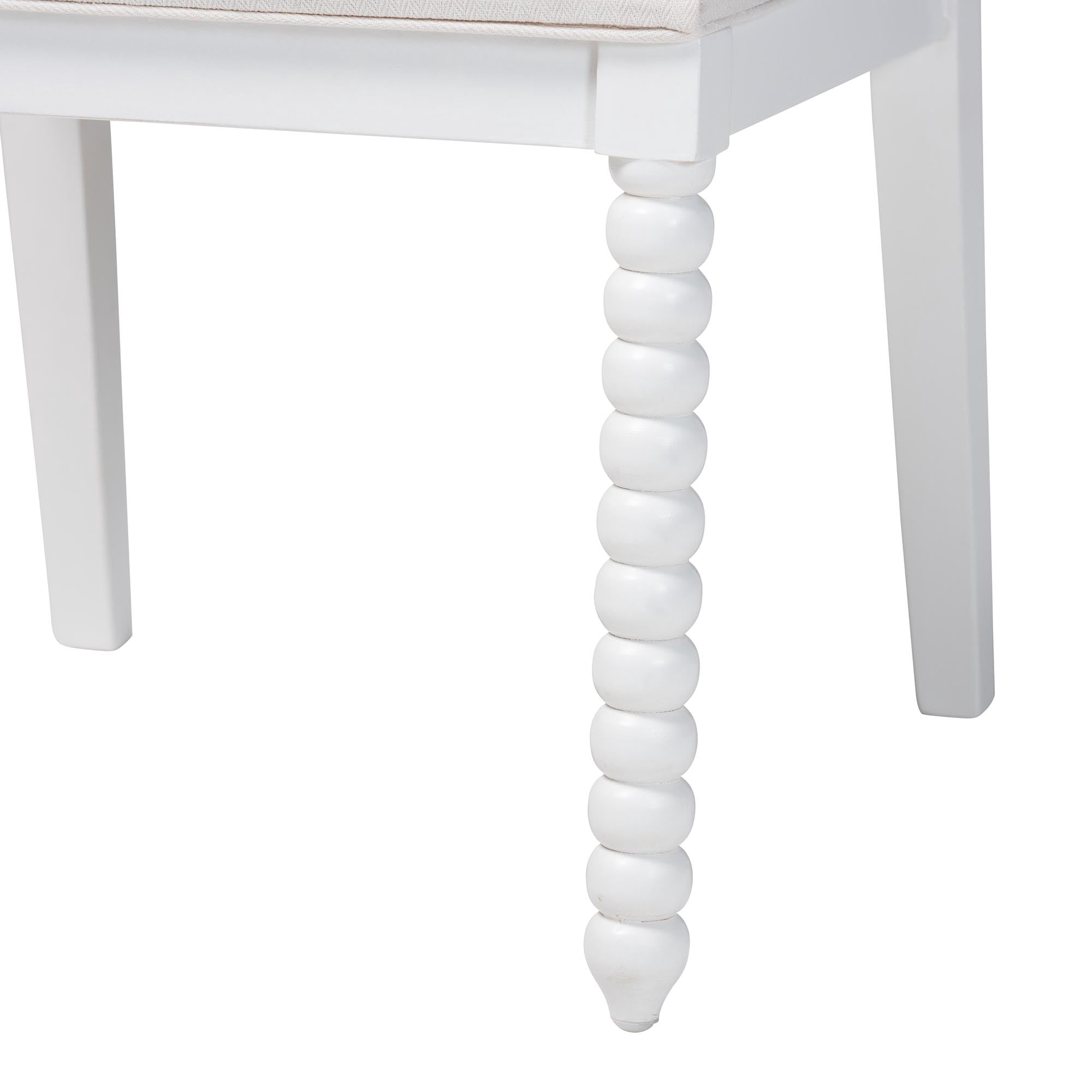 bali & pari Deya Traditional Dining Chair, Dining Height, White