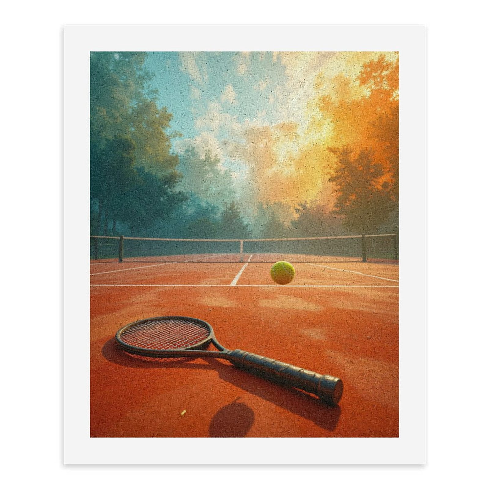 Paint by Numbers Kit for Adults, Tennis Court Sunrise Racket Ball Paint by Numbers, Easy Paint by Numbers Kit for Adults Beginner, DIY Adult Paint by Number Kits on Canvas, Home Decor