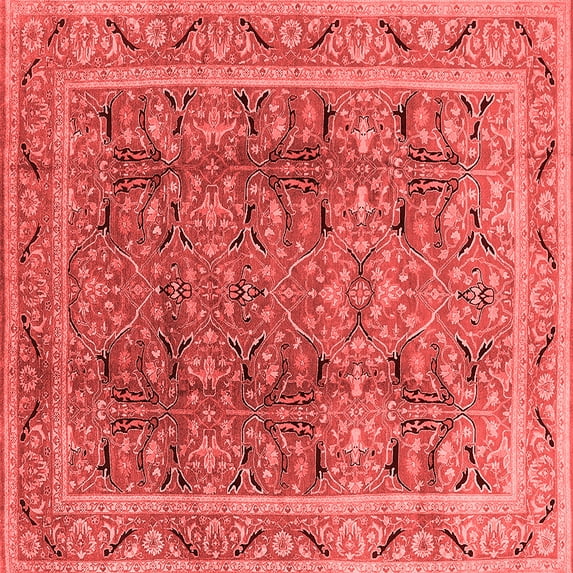 Ahgly Company Indoor Square Oriental Red Traditional Area Rugs, 8' Square