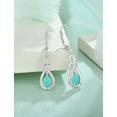 thumbnail image 5 of VESITIM Heart Infinity Earrings Teardrop Dangle Drop Earrings Created Green Opal Jewelry Gift for Women, 5 of 7