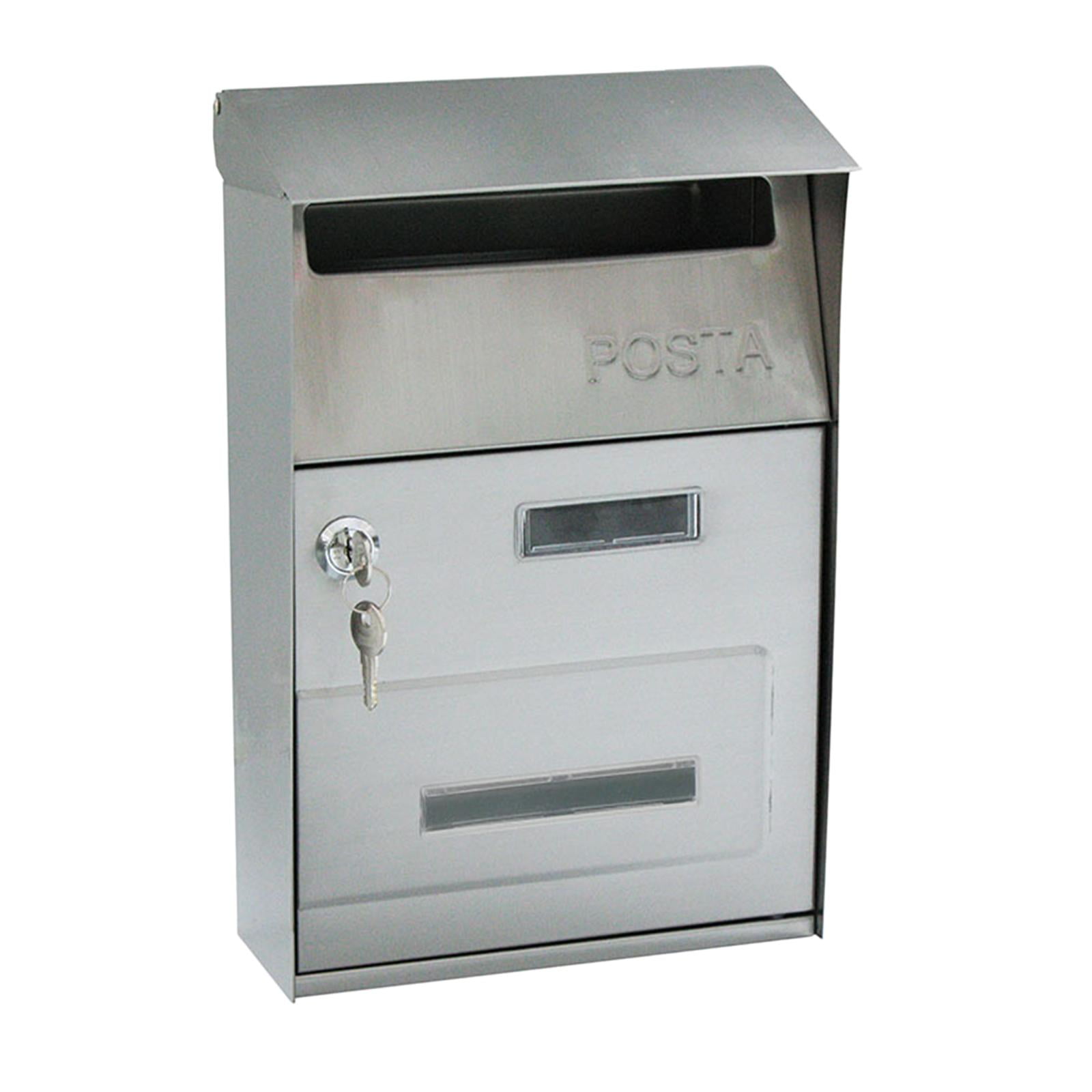 Outdoor Post Box Vintage Mail Box, Traditional Newspaper Letter Box Post Box with key of lock Wall Mounted Post Box to Keep Your and