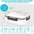 thumbnail image 2 of 10 Pack Glass Meal Prep Containers, Airtight Food Storage Containers with Lids, Pantry Kitchen Storage Containers for Lunch, Food Storage, Meal Prep, Glass Lunch Bento Boxes - 22 OZ, 2 of 7