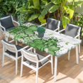 thumbnail image 2 of St. Patrick's Table Cloths for 5 Foot Rectangle Tables, Lucky Shamrock Green Eucalyptus Floral Farm Wooden Patio Waterproof Elastic Fitted Tablecloths, Washable Rectangular Table Cover for Camping, 2 of 8