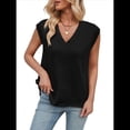 thumbnail image 2 of Chaleco de Lana Sin Mangas con Cuello en V para Mujer, Color Negro, Talla S, 2 of 10