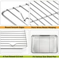 thumbnail image 2 of Cooling Rack Set for Baking Cooking Roasting Oven Use, Cribun 2-Piece Stainless Steel Grill Racks, Fit Small Cookie Sheets - Oven & Dishwasher Safe ,Rectangle 11.6"*9"*0.6", 2 of 9