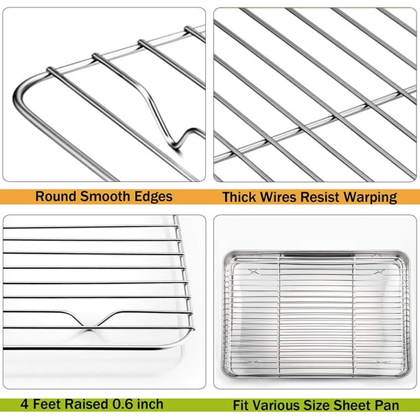 Cribun Stainless Steel Baking Rack Oven Safe Cooling Rack Size 8.6 6.2 0.6