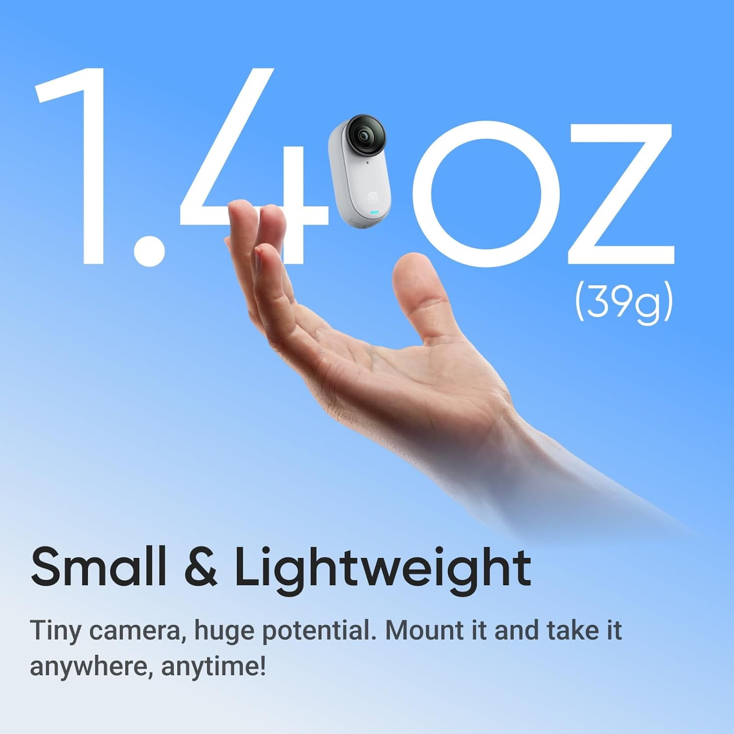 Insta 360 GO 3S (White) 64GB Tiny Mighty 4K Action Vlogging Camera + Invisible Selfie Stick