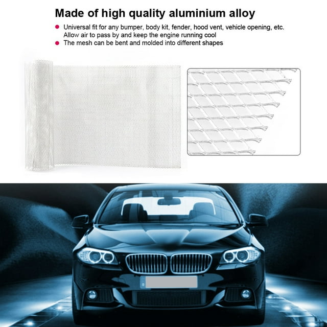 Hoja de malla universal ANGGREK para Parrilla de Coche de Aleación de Aluminio plata 100 x 33 cm