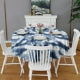 thumbnail image 2 of Blue White Tie Dye Mandala Pattern Round Tablecloth 60"x60",Wrinkle Wipeable Table Cloth for Kitchen Dining Room Picnic Patio Party, 2 of 6