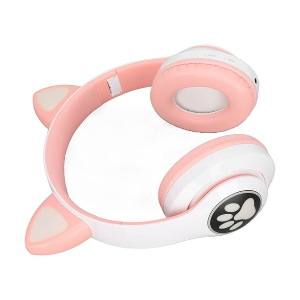 Casque Bluetooth Enfant sans Fil Fille, Rose Casque Audio Enfant avec  Micro/Lumières LED, Headphones Enfant Pliable, Casque Enfant Oreille de  Chat (Rose)