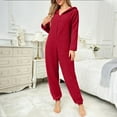 thumbnail image 4 of pstuiky Womens Christmas Pajamas Cozy Fleece Hooded Jumpsuit Pajamas Long Sleeve Christmas Family Matching Lounge Wear for Mom Winter Home Sleepwear Set, 4 of 8