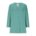thumbnail image 4 of Dxzfnsa Blouses for Women Dressy Casual 3/4 Length Sleeve Womens Tops Crewneck Lace Tunic Business Casual Dressy Blouses Fall Trendy Outfits 2025 S-5XL, 4 of 7