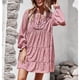 thumbnail image 3 of Vestido, Vestido De Manga Larga, Dobladillo Con Volantes, Cintura Alta, Corbata, Cuello En V Para Ir De Compras Para Dama ANGGREK  Otros, 3 of 8
