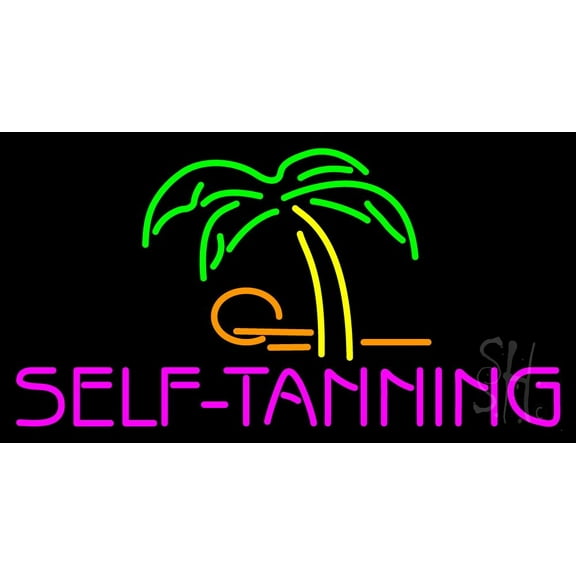 Self Tanning LED Neon Sign 13 x 24 - inches, Black Square Cut Acrylic Backing, with Dimmer - Bright and Premium built indoor LED Neon Sign for Defence Force.