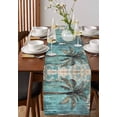 thumbnail image 4 of Coastal Beach Tree Green Table Runner 48 Inches, Summer Vintage Tropical Plant Bed Runner Dresser Scarves Tabletop for Indoor Outdoor Parties/Ceremony/Banquet, 13" x 48", 4 of 8
