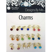 Blue Moon Beads Gold Metal Birthstone Multipack Charms for Jewelry Making, 18 Piece