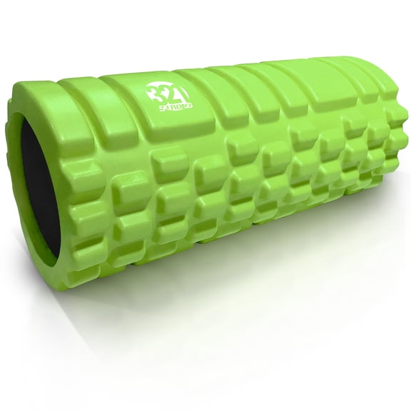 321 STRONG Medium Density Massaging Foam Roller for Myofascial Self Release and Deep Tissue Massage - Green