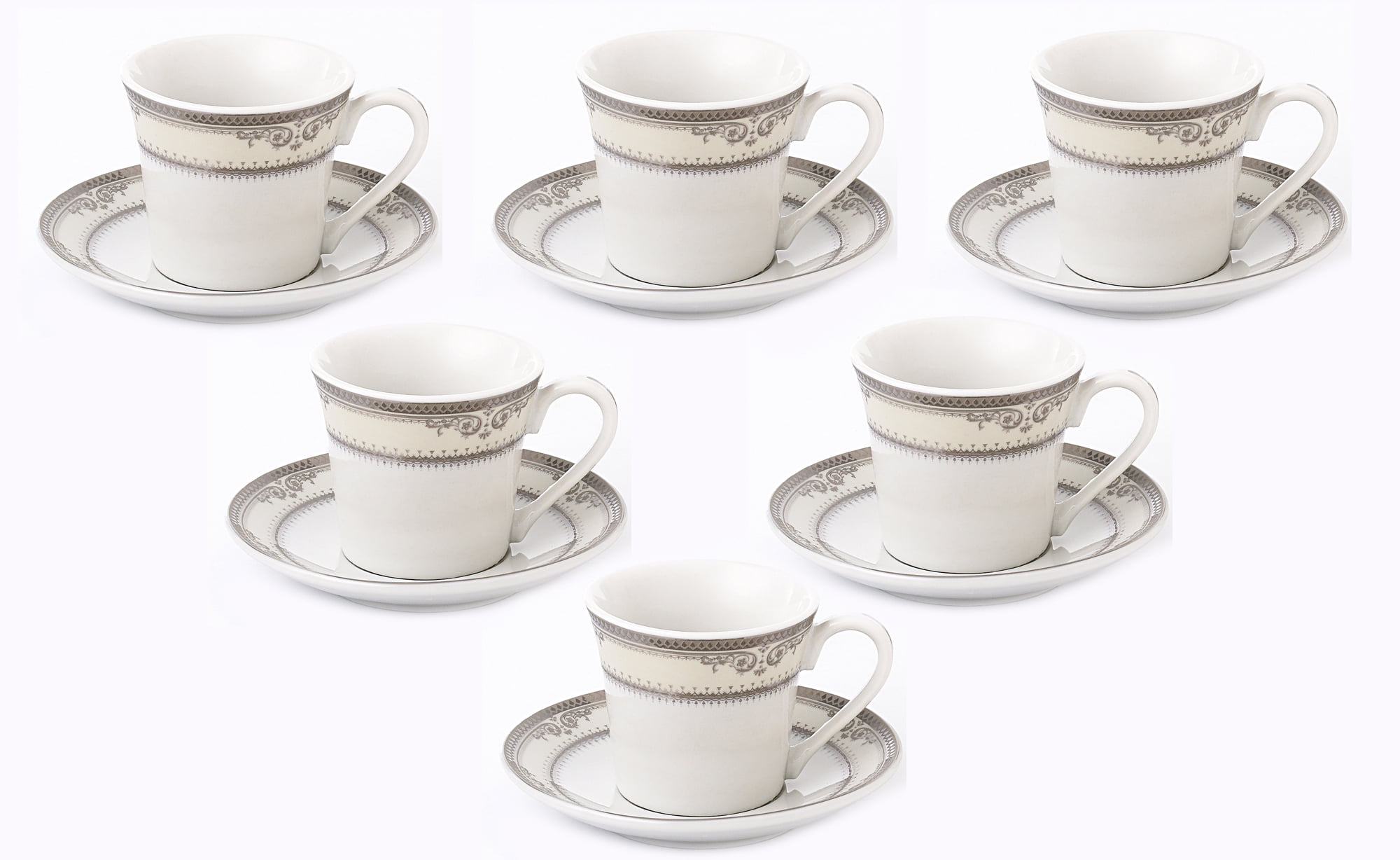 SooMILE 7oz Espresso Cups and Saucers Set Porcelain