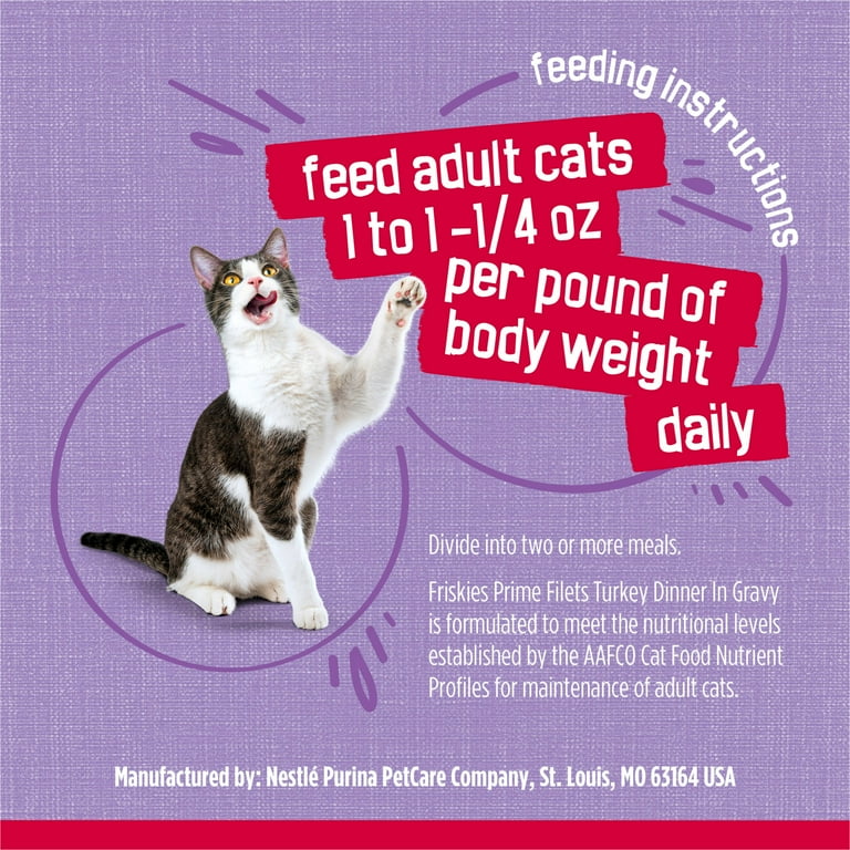 Purina Friskies Prime Filets Turkey Dinner in Gravy Wet Cat Food 5.5 oz Cans 24 Pack Walmart
