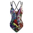 thumbnail image 6 of Women's Alice in Wonden-Lan Swimsuit One Piece Bathing Suit V Neck Tummy Control Sports Beach Swimwear, 6 of 8