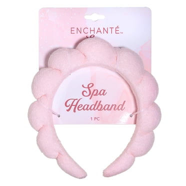 Enchante Crescent Pink Spa Headband with Soft Comfort Design for Skincare & Makeup