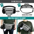 thumbnail image 5 of PetAmi Dog Fanny Pack, Treat Pouch for Dog Walking, Training, Built in Poop Bag Dispenser, Water Bottle Holder, Collapsible Bowl, Pet Treat Waist Belt for Hiking, Running, Kibbles (Grey), 5 of 7