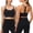 Black, variant on Gymayou Women Thin Strap Y-Back Sports Bra Quick Dry Shockproof Padded Yoga Crop Top Wireless Workout Fitness Bralette Black L