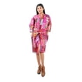 thumbnail image 3 of KLAVATE Women's Kantha Kimono Cotton Bathrobe Cardigan Sleepwear Nightgown, 3 of 4