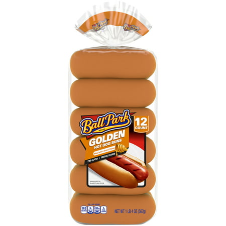 Ball Park Golden Hot Dog Buns, 12 count, 20 oz (Best Buns For Bratwurst)