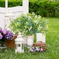 thumbnail image 6 of 16 Bundles Artificial Flowers for Outdoor, UV Resistant Fake Plastic Flowers Plants No Fading Faux Flowers for Garden Window Box Office Home Bedroom Living Room Decor  (White), 6 of 6