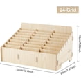 thumbnail image 2 of Caja de madera para guardar teléfonos celulares con 24 compartimentos, color beige, organizador de escritorio para oficina y útiles escolares, color madera de arce., 2 of 9