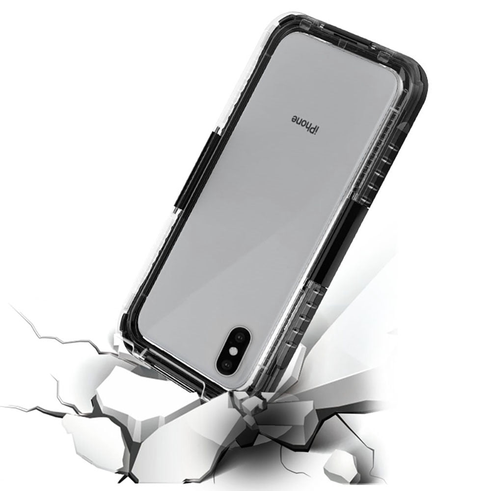 Premium Waterproof Sealed Hard Case for Apple iPhone XS / X with Plastic Screen Cover For Swimming, Camping, Outdoor Use (Black)