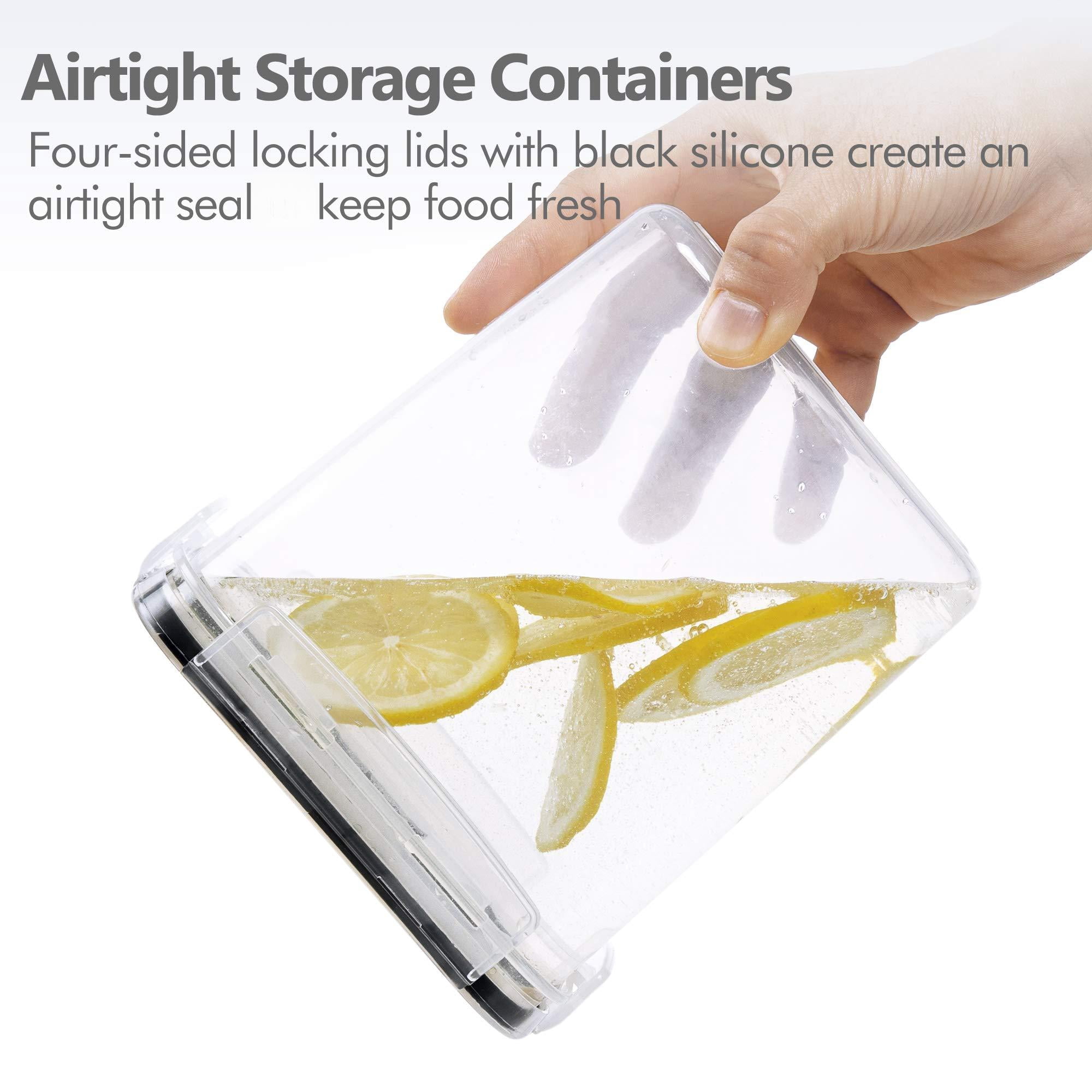 Airtight Plastic Food Storage Containers Set 14 Piece Pantry Organization for Dry Goods