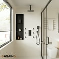 thumbnail image 5 of CASAINC Luxury Thermostatic 3-Spray Patterns 12 in. Flush Ceiling Mount Rainfall Dual Shower Heads with 6-Jets in Matte Black, 5 of 9