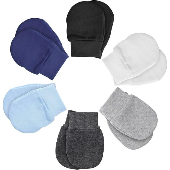 6 Pairs Newborn Baby Mittens Infant Toddler Gloves Soft No Scratch Mittens for 0-3 Months Baby Boys Girls