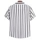 thumbnail image 4 of Blusa informal de manga corta con estampado de rayas y botones para la playa para hombre Pompotops  oipoqjl48045, 4 of 9